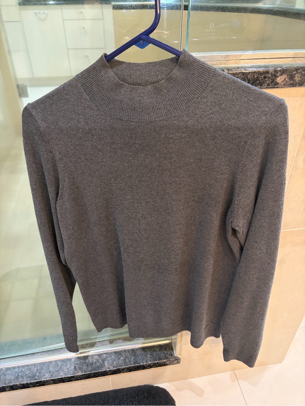Amazon Essentials Heather Gray Mock Turtleneck Sweater